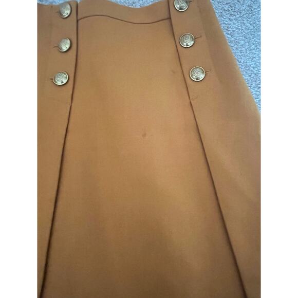 J.Crew Mustard Gold Wool A-Line Skirt - Size 8 - Button Front - FA16 - Picture 9 of 10